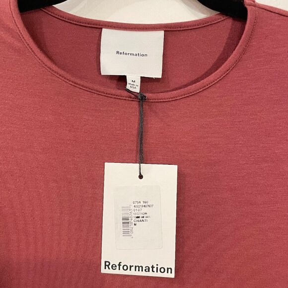 New Reformation Tommie Knit Maxi Dress Chianti Red Medium $198 - Picture 8 of 10